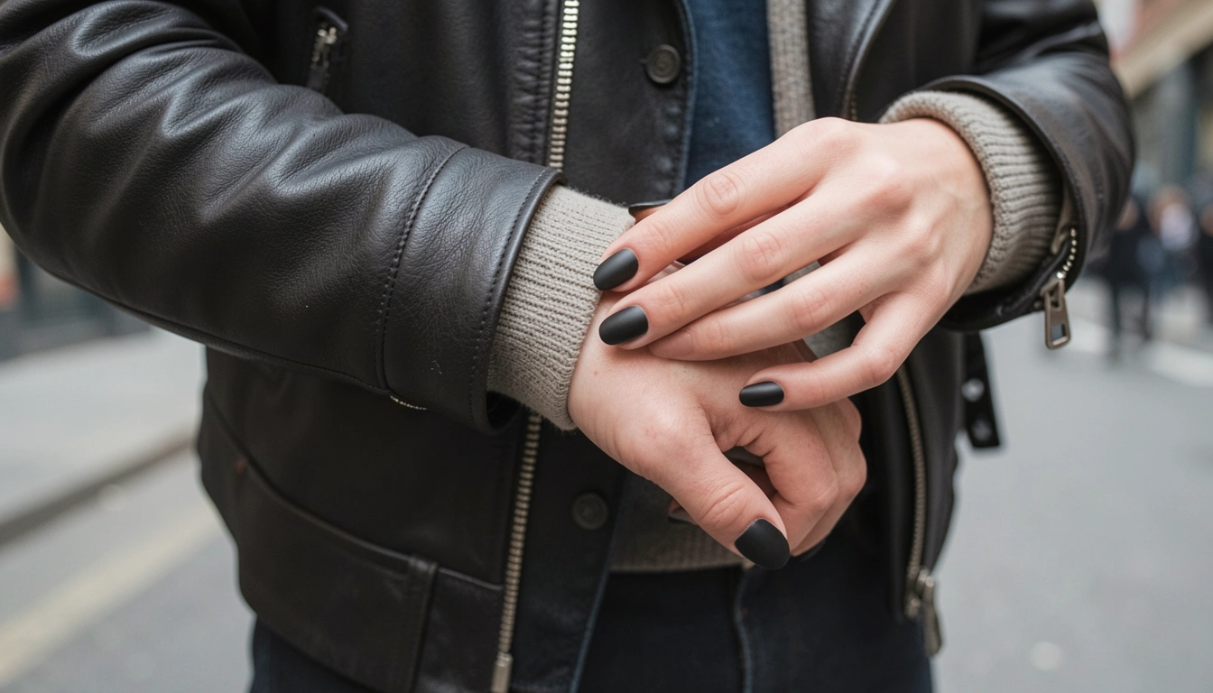 9 Matte Street Style Black Nails For Edgy Fashion