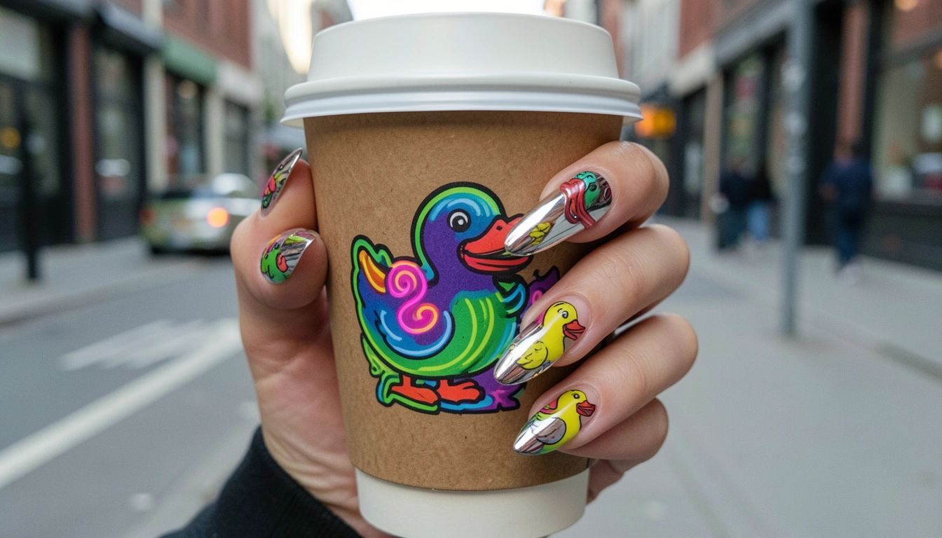 13 Funky Street Style Duck Nails For Viral Nail Inspo