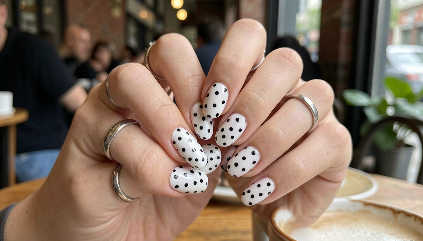 18 Retro Polka Dot Street Style Nails To Save For Later