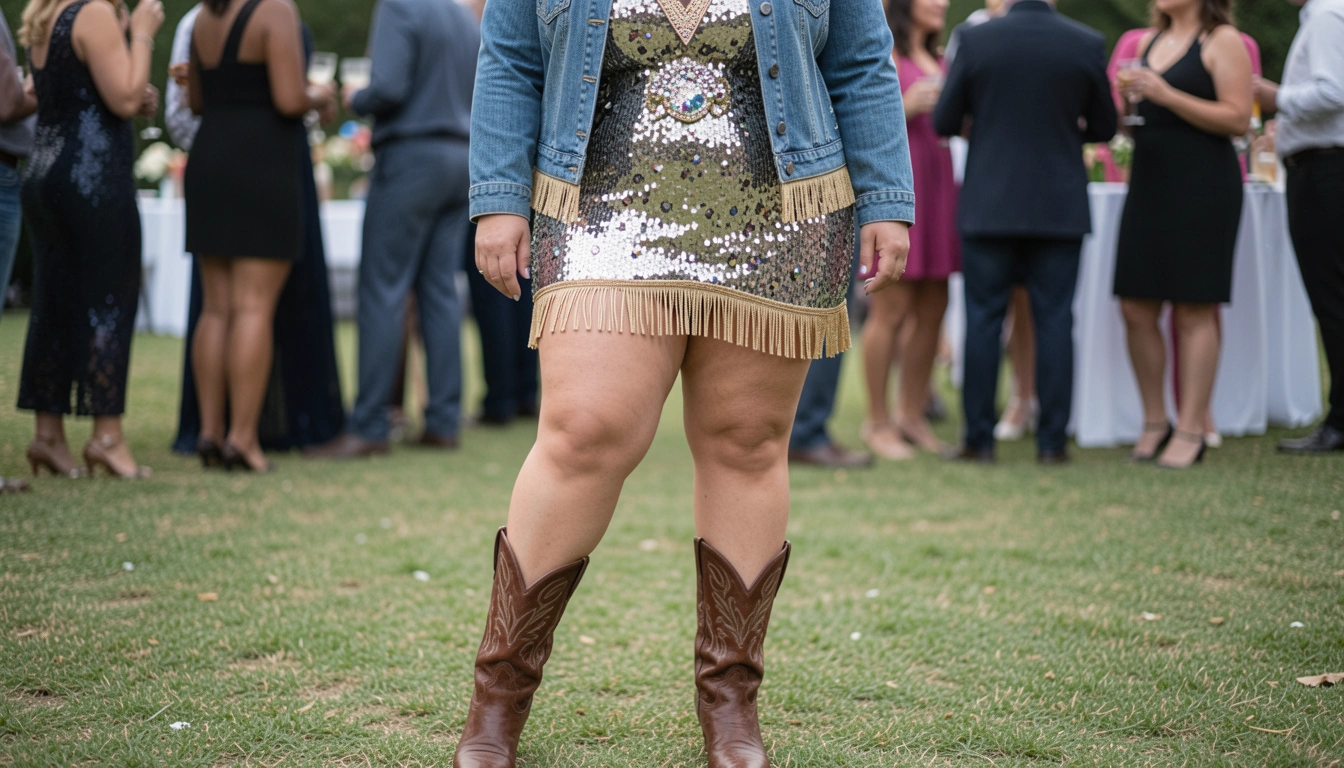13 Curve-Friendly Disco Cowgirl Bachelorette Party Outfits Plus Size